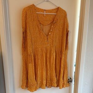 Free People Orange Floral Top